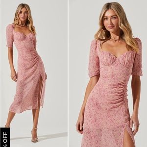 pink ASTR the label milkmaid dress